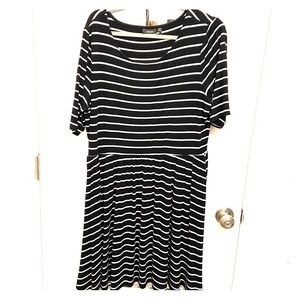 Stretchy Striped Dress with Pockets